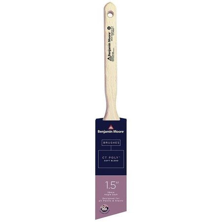 BENJAMIN MOORE Paint Brush, Soft Brush, CT Polymer Bristle, Angle Sash Handle U62015-017